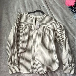 Loft Shimmer Stripe Button Down